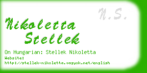 nikoletta stellek business card